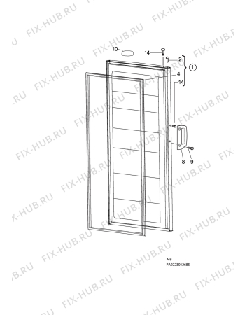 Взрыв-схема холодильника Elektro Helios FG2550 - Схема узла C10 Door